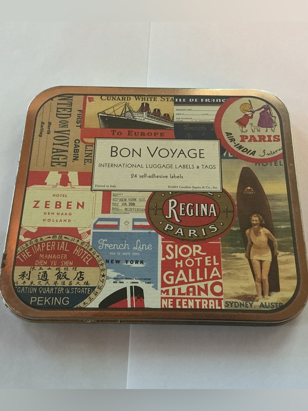Vintage-inspired Luggage Labels and Tags featuring classic Hotels.